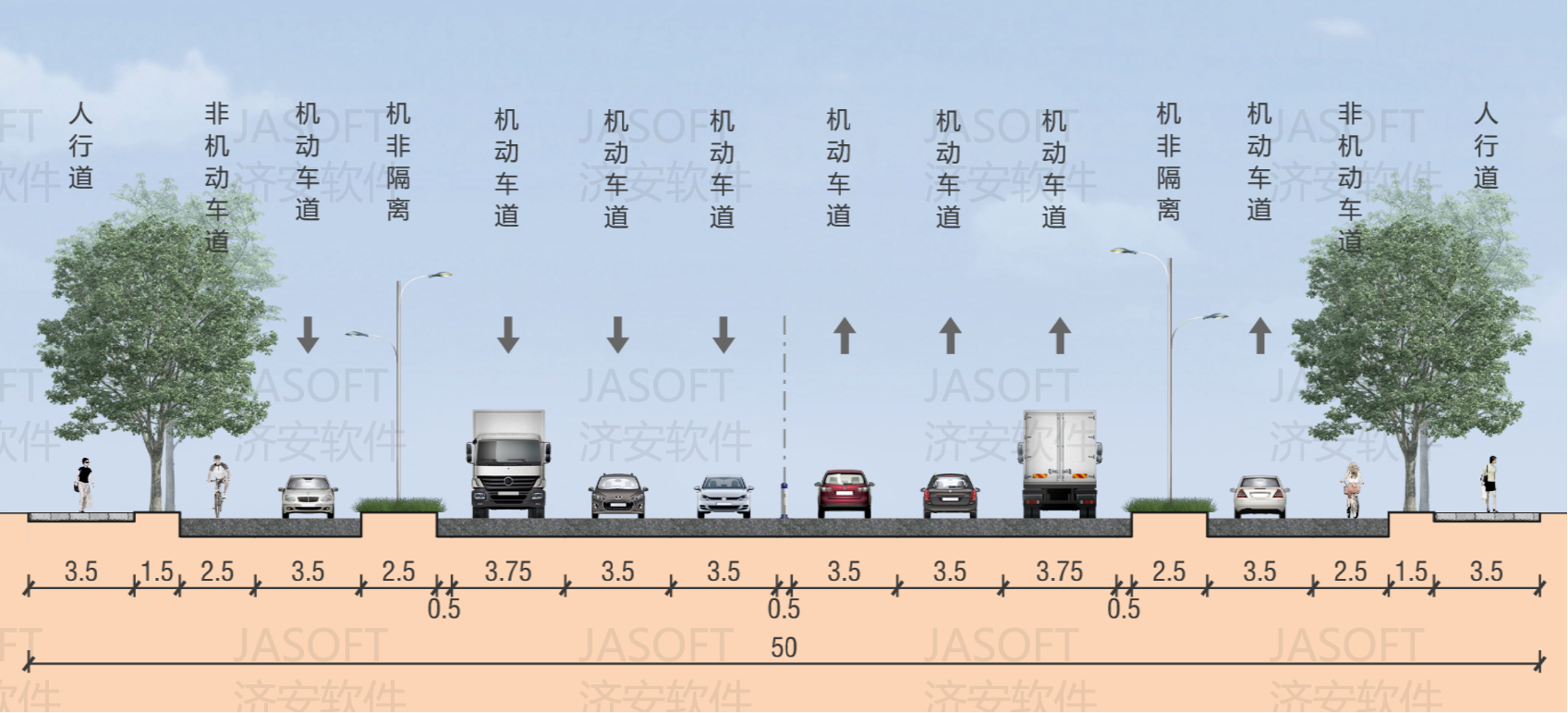 城南货运大道横断面 城南货运大道横断面
